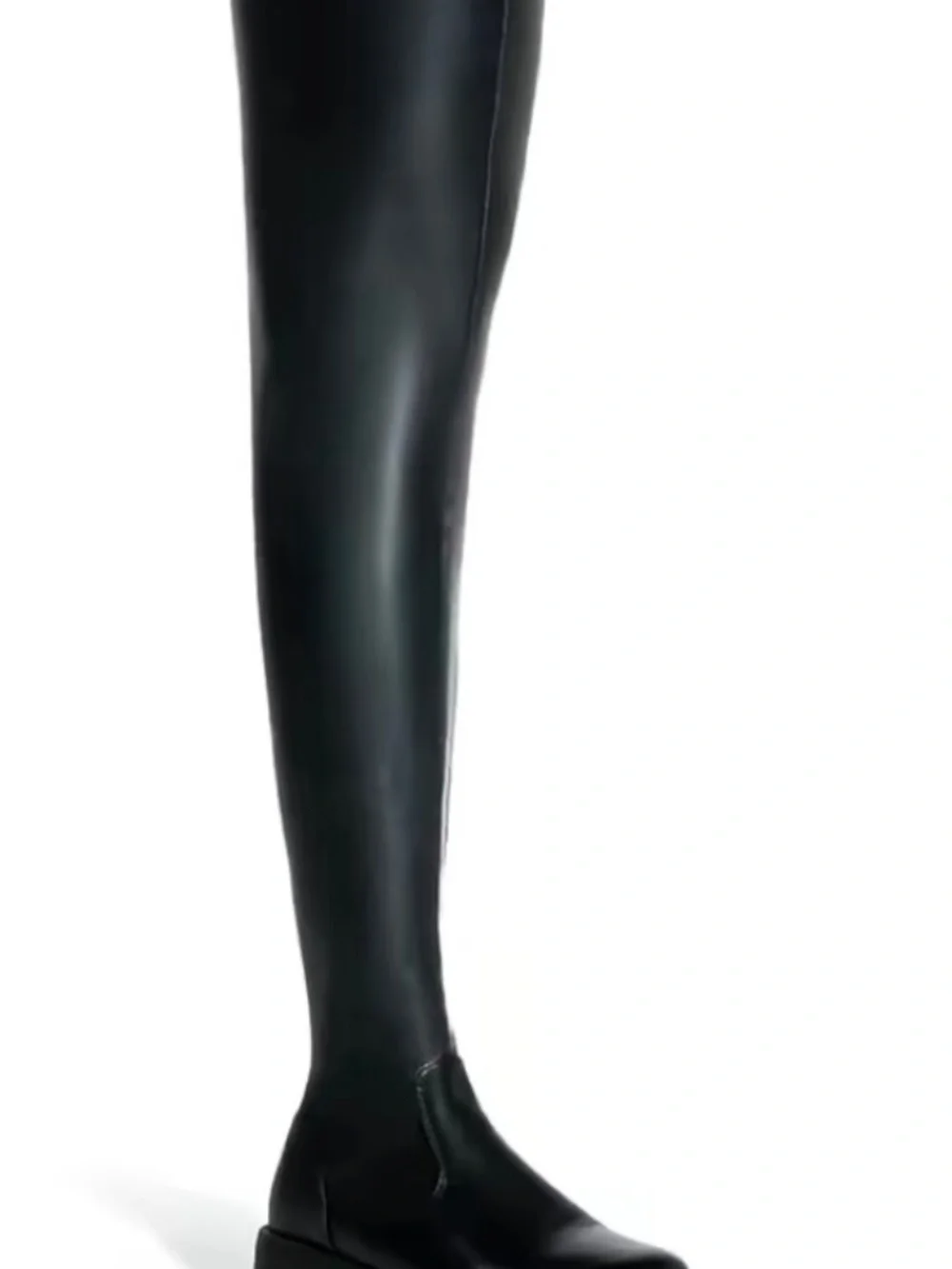 AKIRA AZALEA WANG SURGICAL FLATFORM BOOT WITH 4 WAY STRETCH IN STRETCH PU Size 8